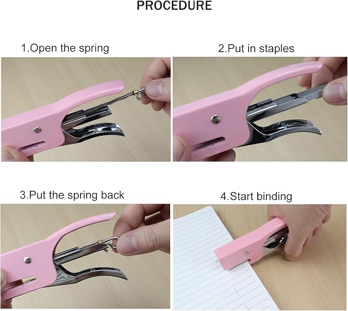Aacehlh Small Hand-held Stapler Set, 15 Sheet Capacity, Includes 750Pcs Staples - Image 4