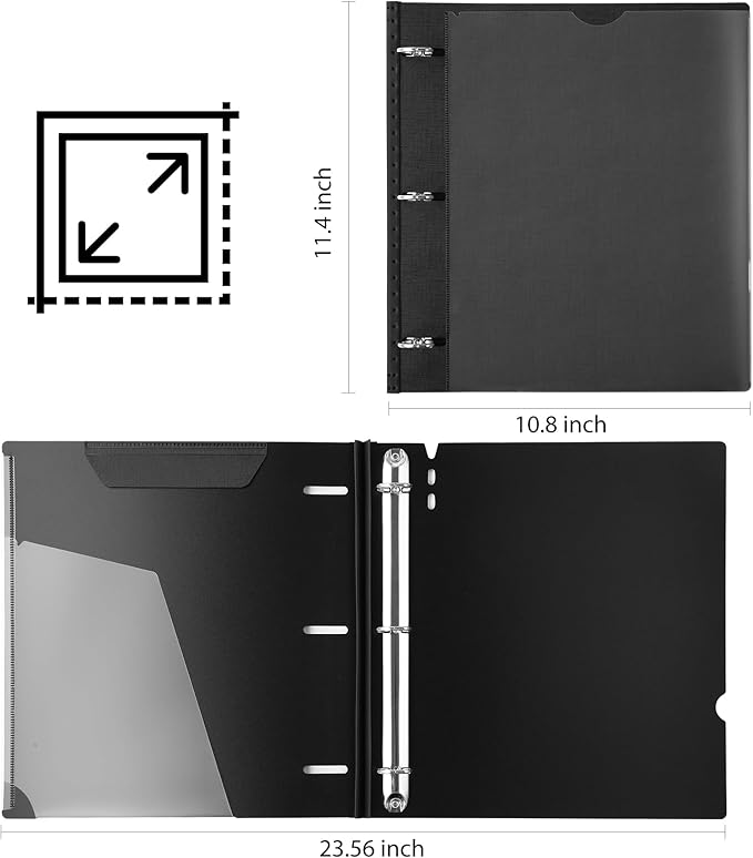 WOT I 1 Inch Telescoping 3 Ring Binder 12-Pack, Expandable Flexible Binder - Image 7