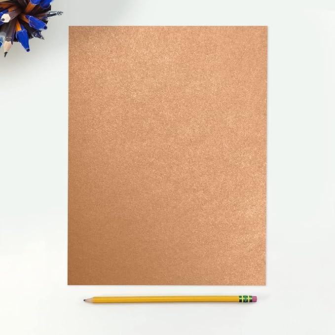 LUXPaper 8.5" x 11" Paper | Letter Size | Copper Metallic | 80lb. Text | 50 Qty - Image 3