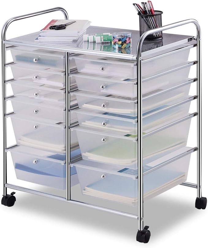 Giantex 12 Drawer Rolling Storage Cart Tools Scrapbook Paper Office School by Giantex