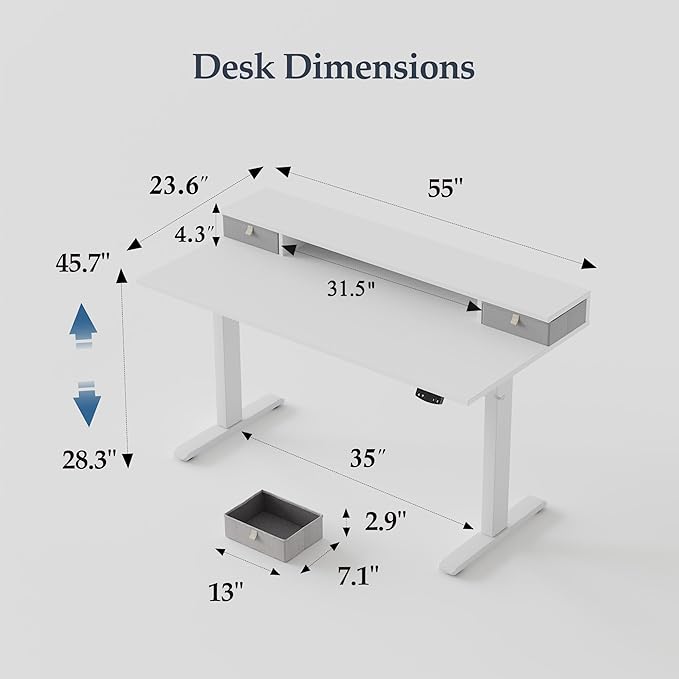 Klicelor 55 Inch Electric Standing Desk - Image 3