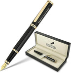 BEILUNER Black Personalized Fountain Pen, Stunning Luxury Lacquer, 24K Gilded by BEILUNER