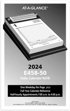 AT-A-GLANCE 2024 Daily Desk Pad Calendar Refill, 5" x 8", Large, Style (E4585024)