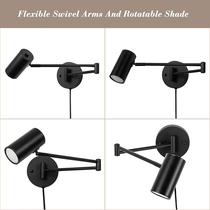 Ahaloye 2 Pack Plug in Wall Sconce - Image 3