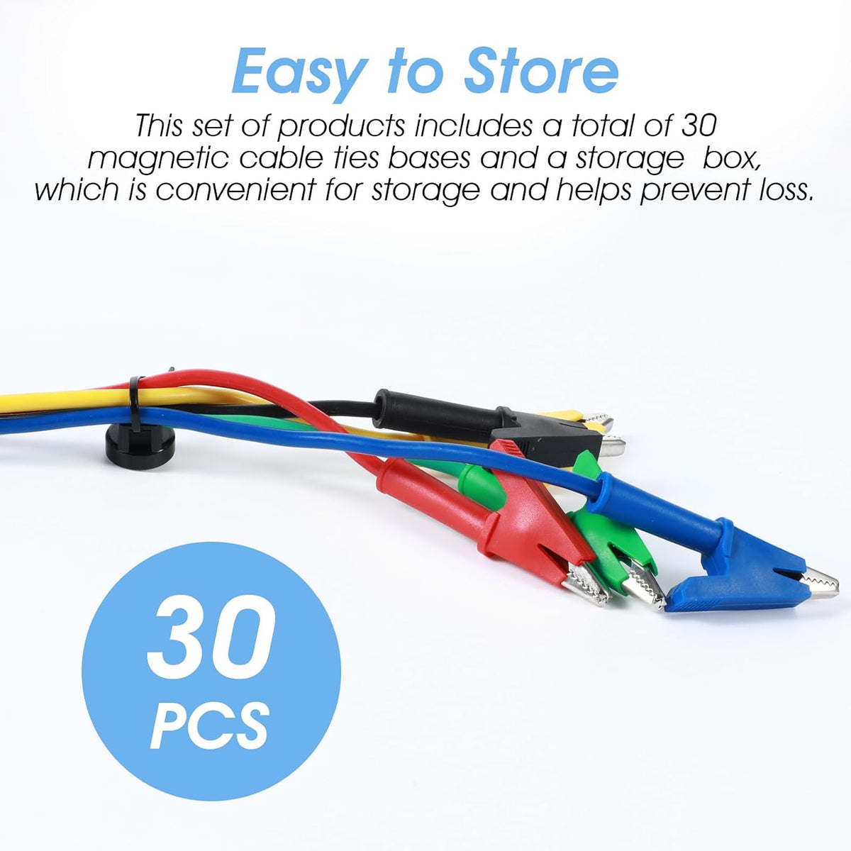 30 Pcs Magnetic Zip Tie Mounts Magnetic Cable Clips Organize and Secure Cable...
