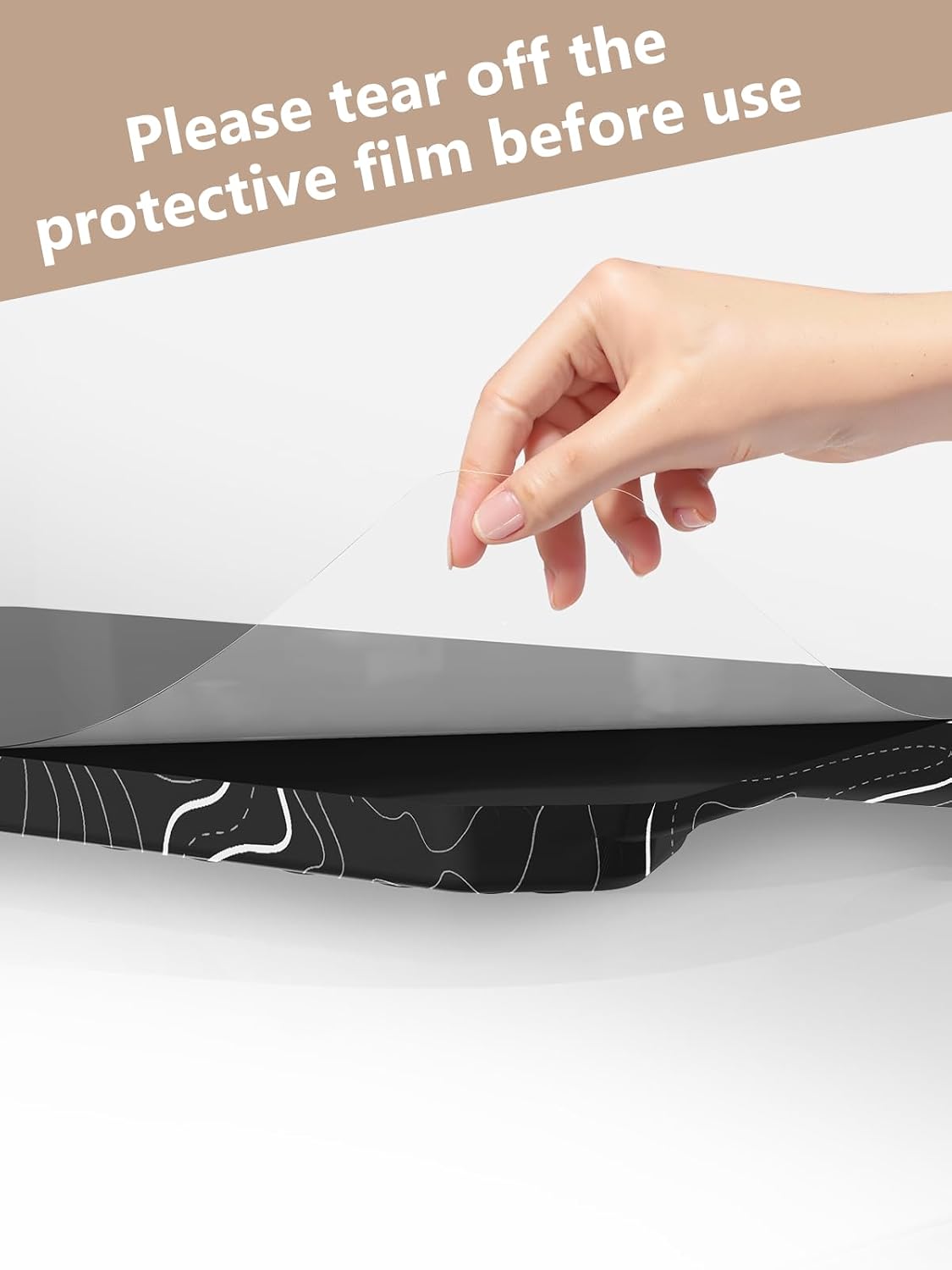 2-in-1 Ergonomic Keyboard Stand with Wrist Rest, Black Topographic