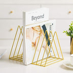 Sooyee 9 Slot Gold Magazine Holder, Desktop File Sorter Organizer Triangle by Sooyee