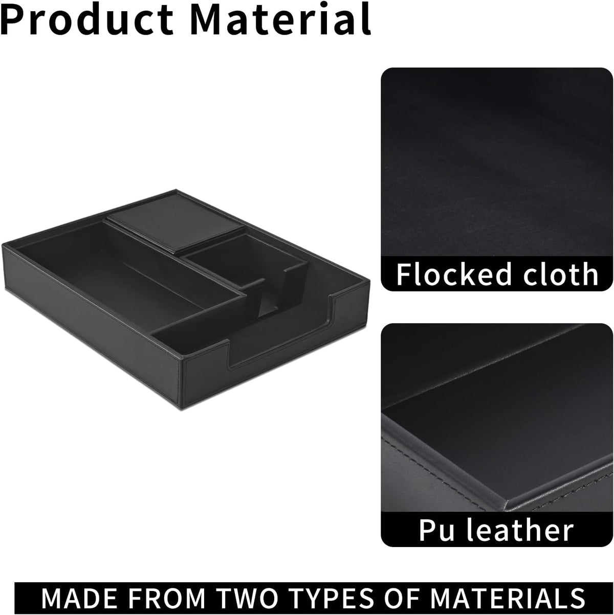 4 Pack Leather Office Supplies/Desk Organizer for Letter Paper Tray,Sticky No...
