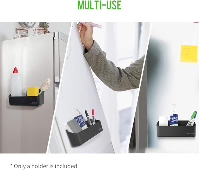 loukin Magnetic and Adhesive Marker Holder, Dry Erase Accessory Tray, Magnetic - Image 6