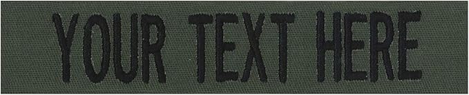Custom Uniform Name Tapes Solid Colors. Olive Drab Fabric, 3.5 Inch Hook by NORTHERNSAFARI