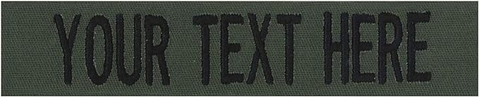 Custom Uniform Name Tapes Solid Colors. Olive Drab Fabric, 5 Inch Hook Fastener by NORTHERNSAFARI