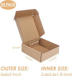 PHAREGE 6x6x2 inch Shipping Boxes Bulk 25 Pack Brown, Tab Lock Tuck Top Mailer - Image 3
