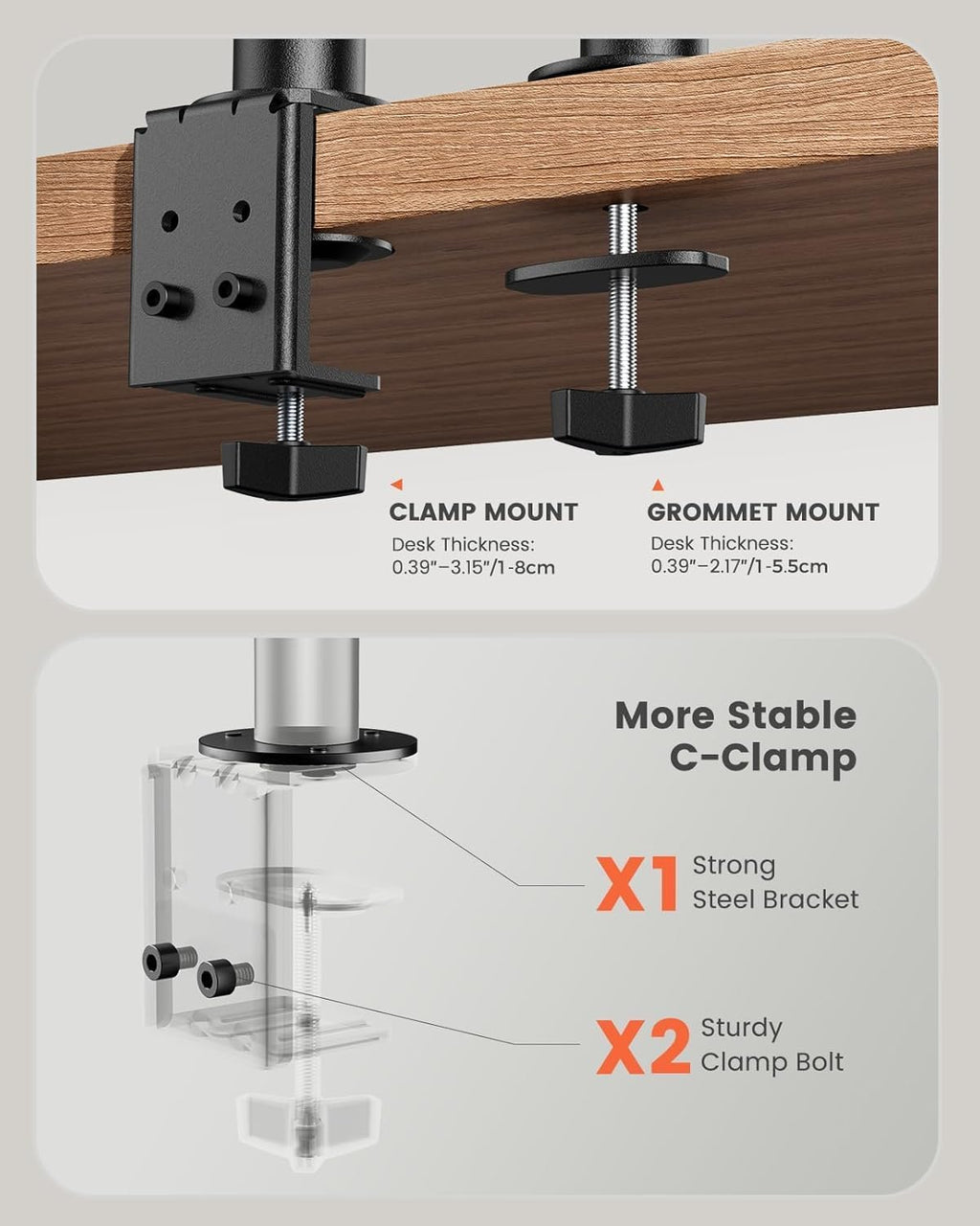 ergear dual monitor stand, heavy duty adjustable monitor, view 10