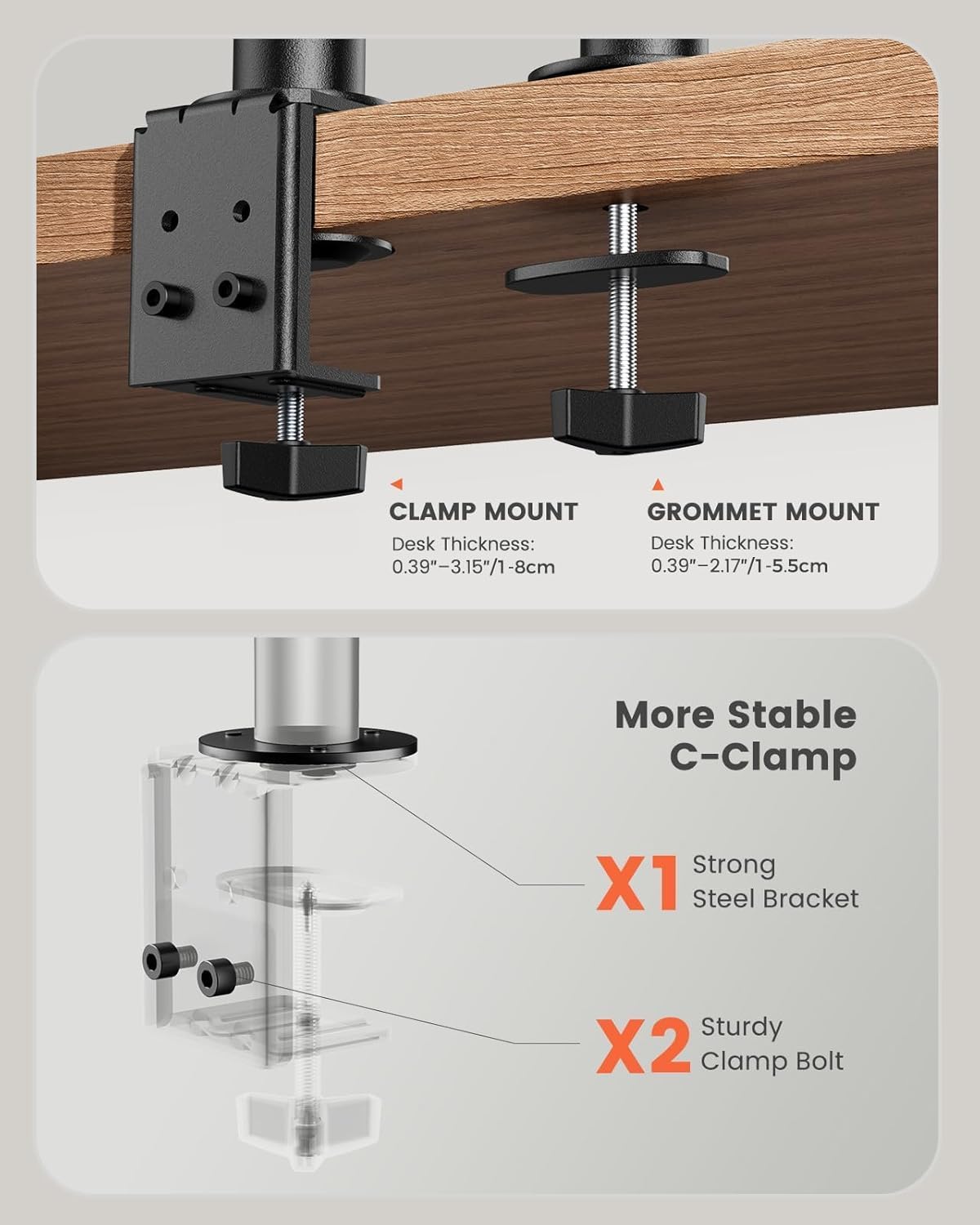 ergear dual monitor stand, heavy duty adjustable monitor, view 10