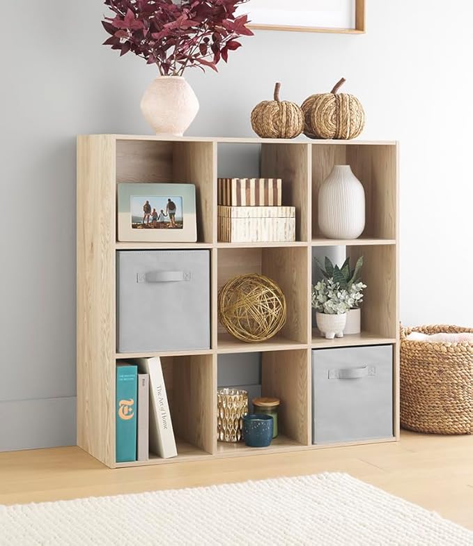 Whitmor 9 Cube Storage Organizer, Open Storage Display Bookshelf, Storage by Whitmor