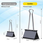 Ufmarine Jumbo Binder Clips 3 inch, Extra Large Binder Clips Giant - Image 2