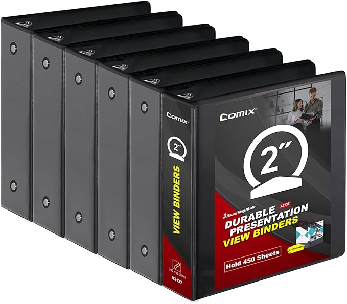 COMIX Sturdy 3 Ring Binder 2 inch by Comix