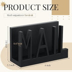 Vercraft Mail Organizer Holder Organizer Countertop Modern Wooden Black Letter - Image 2