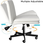 PUKAMI Criss Cross Chair with Wheels, Armless Cross Legged Office Desk Chair - Image 7