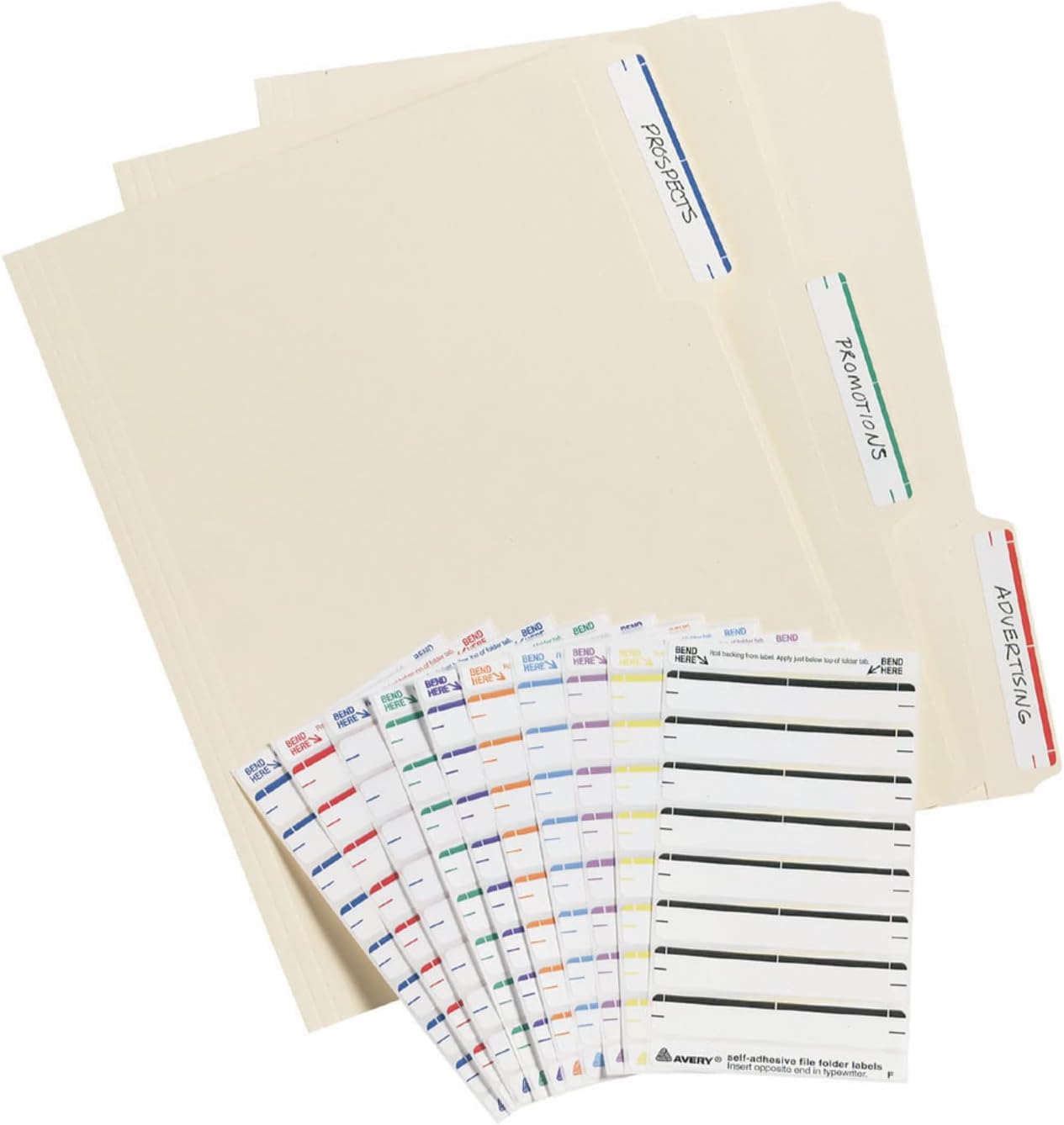 Avery File Folder Labels on 4" x 6" Sheet, Easy Peel, White/Blue, Print & Handwrite, 2/3" x 3-7/16", 252 Labels (5200)