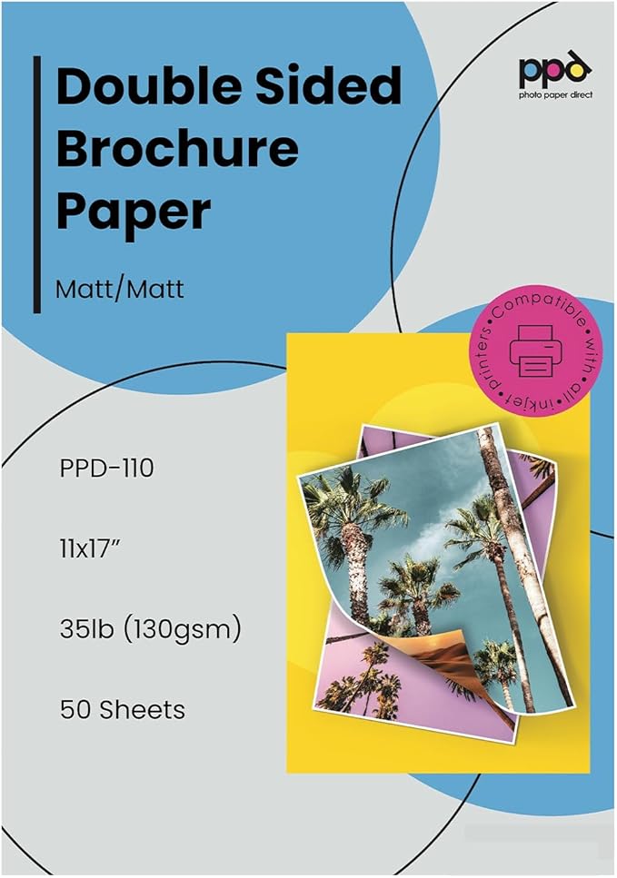 PPD Double Sided Photo Paper, Matte Brochure Paper 11 x 17 by PhotoPaperDirect