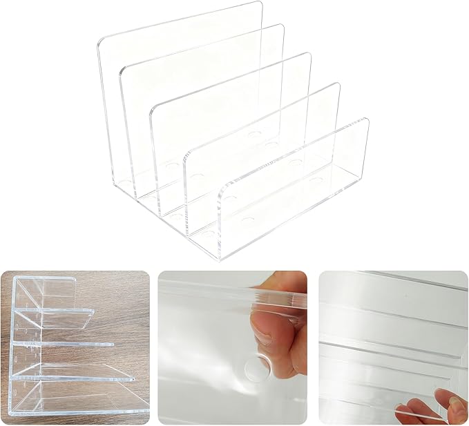 itechpanda Acrylic Mail Holder Clear File Sorter Desk Organizer Clean Desktop - Image 3