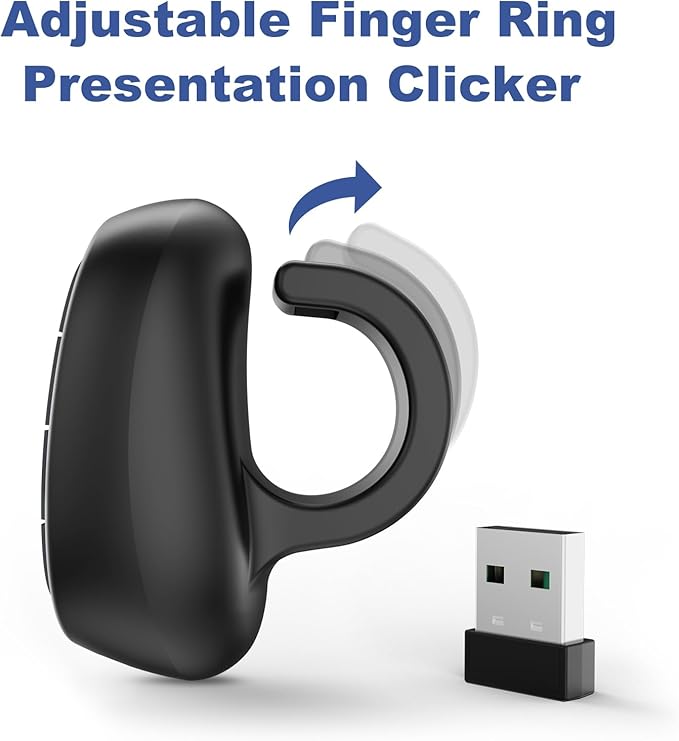 Presentation Clicker PowerPoint Wireless Presenter Remote: Laser Pointer Finger - Image 4