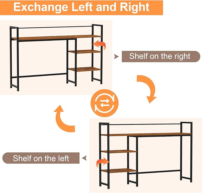 Snughome Desk Shelf, 44.9" Large Desktop Organizer Shelf, Desk Hutch - Image 7