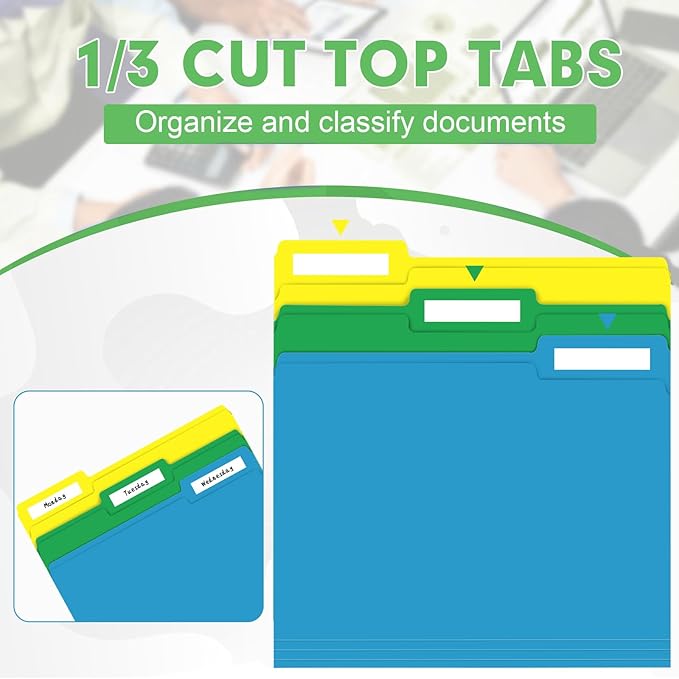 File Folder, HERKKA 30 Pack 1/3 Cut Tab File Folders, Colored File Folders - Image 3