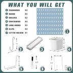 MULSAME Pegboard Combination Kit, 25.2" x 25.2" Wall Mounted Storage Set - Image 4