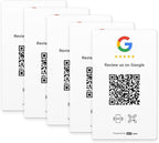 HotLabel – Google Review Card 5-Pack – White – NFC Tap & QR Code – Includes 5 by Hotlabel