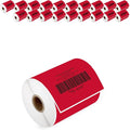 HOUSELABELS 4" x 6" Red Shipping Labels on 1" Core Compatible by HouseLabels