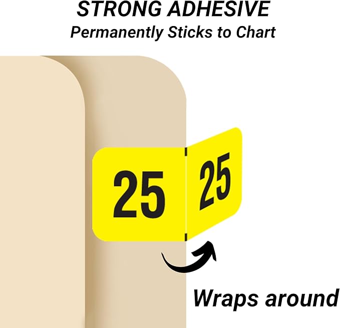 2025 Year Labels, Doctor Stuff 2025 Chart Stickers, Fluorescent Yellow Color - Image 3