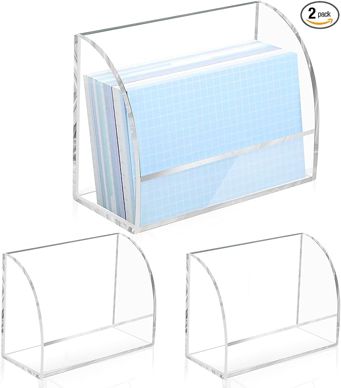 2 Pack Index Card Display Stand 3x5 Acrylic Card Holder by SHIQIKEJIPTY