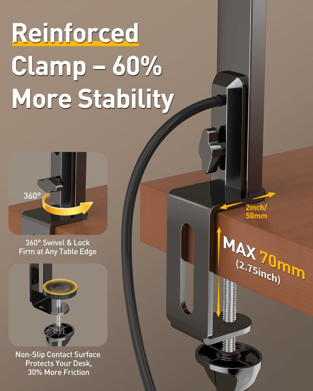 guardking adjustable led desk lamp for home office, front angle view