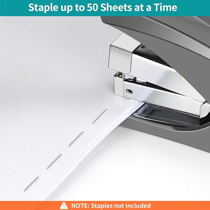 AFMAT Effortless Stapler for Desk, 50 Sheet Desktop Stapler, Ergonomic Office - Image 3