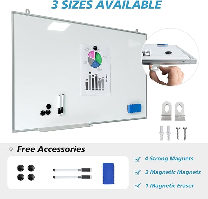 Magnetic Writeboard 24X36 Dry Erase Board Hanging & Wall Mounted Whiteboard S - Image 2