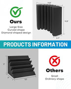 8 Pack - Bass Traps Acoustic Foam Corner, 9.8x9.8 * 4.7'' Black Bass Traps - Image 2