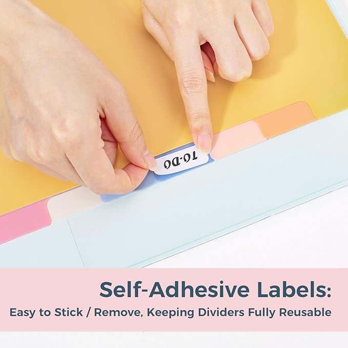 SUNEE 8 Tab Binder Dividers, Plastic Dividers - Image 4