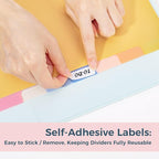 SUNEE 8 Tab Binder Dividers, Plastic Dividers - Image 4