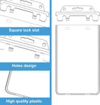 Tinlade 10 Pack Permanent Locking Hard Plastic Badge Holder Vertical Clear ID - Image 3