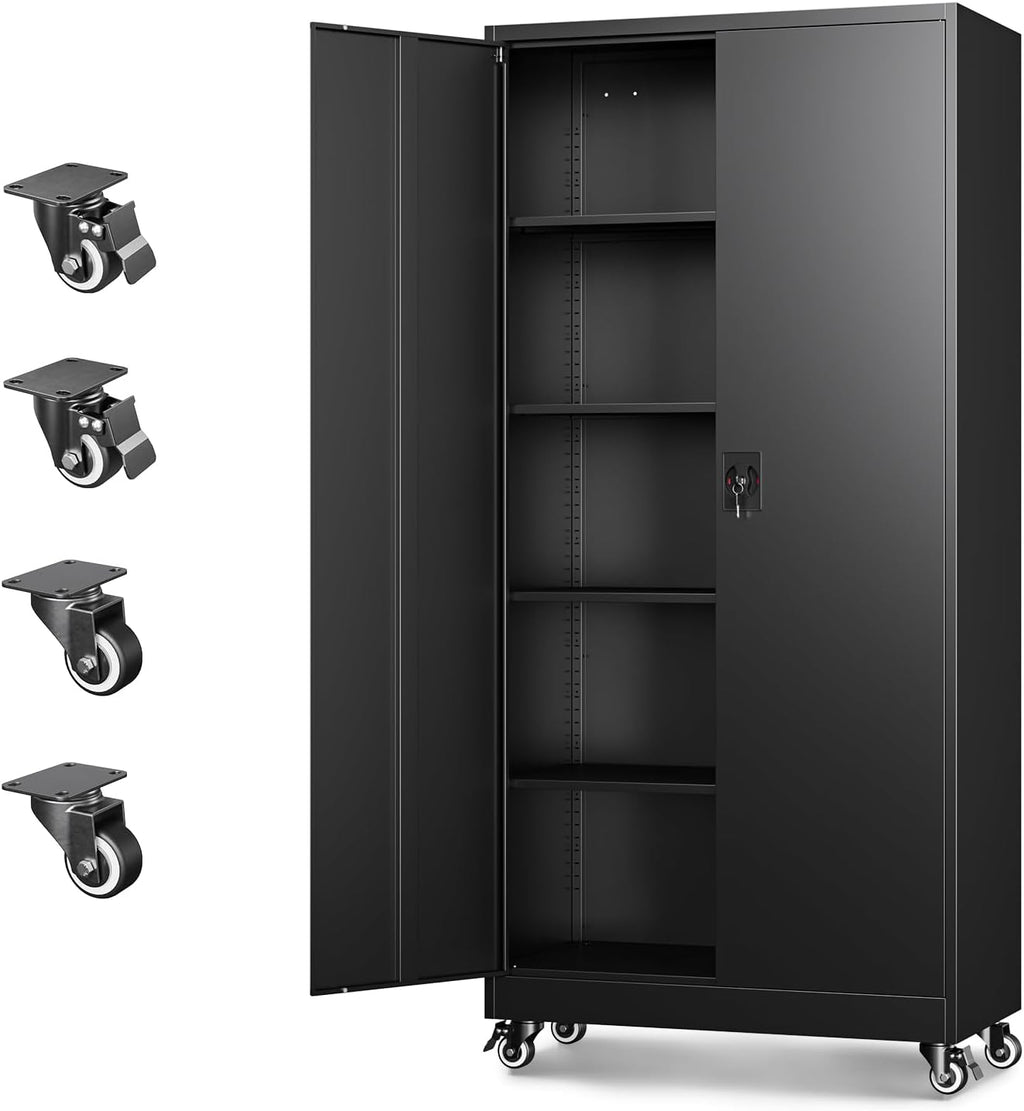 letaya metal garage storage cabinets with wheels,steel tool, main product view