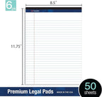 Woodlake Legal Pads 8.5 x 11, 6 Pack, Wide Ruled, Premium White Paper Pad - Image 3