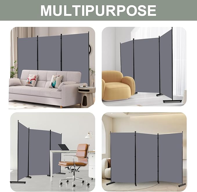 Room Divider 6FT Single Panel Privacy Screen, Portable Room Partitions and - Image 7