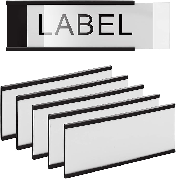LLPT Magnetic Label Holder 5" x 3" 26 Packs C Channel White Paper Cards - Image 3