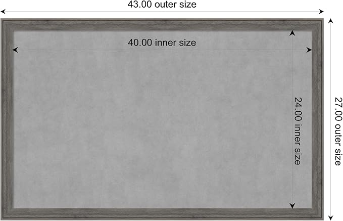 Amanti Art Grey Framed Magnetic Board 27x43 Large Vision Board - Image 3