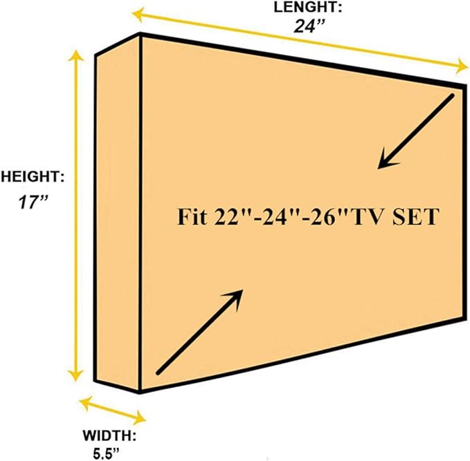 BroilPro Accessories Outdoor 22"-24"-26" TV Set Cover, Scratch Resistant Liner - Image 5