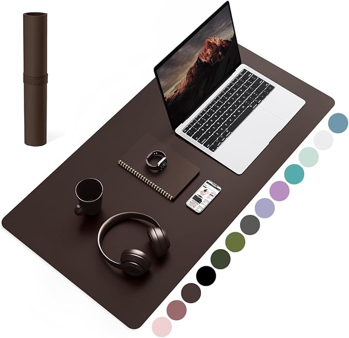 YSAGi Non-Slip Leather Desk Pad, Waterproof Laptop Computer Desk Keyboard Mat by YSAGi