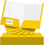 Jutom 50 Pcs 2 Pocket Glossy Paper Folders Glossy Paper Laminated Portfolios by Jutom