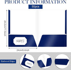 Jutom 50 Pcs 2 Pocket Glossy Paper Folders Glossy Paper Laminated Portfolios - Image 2